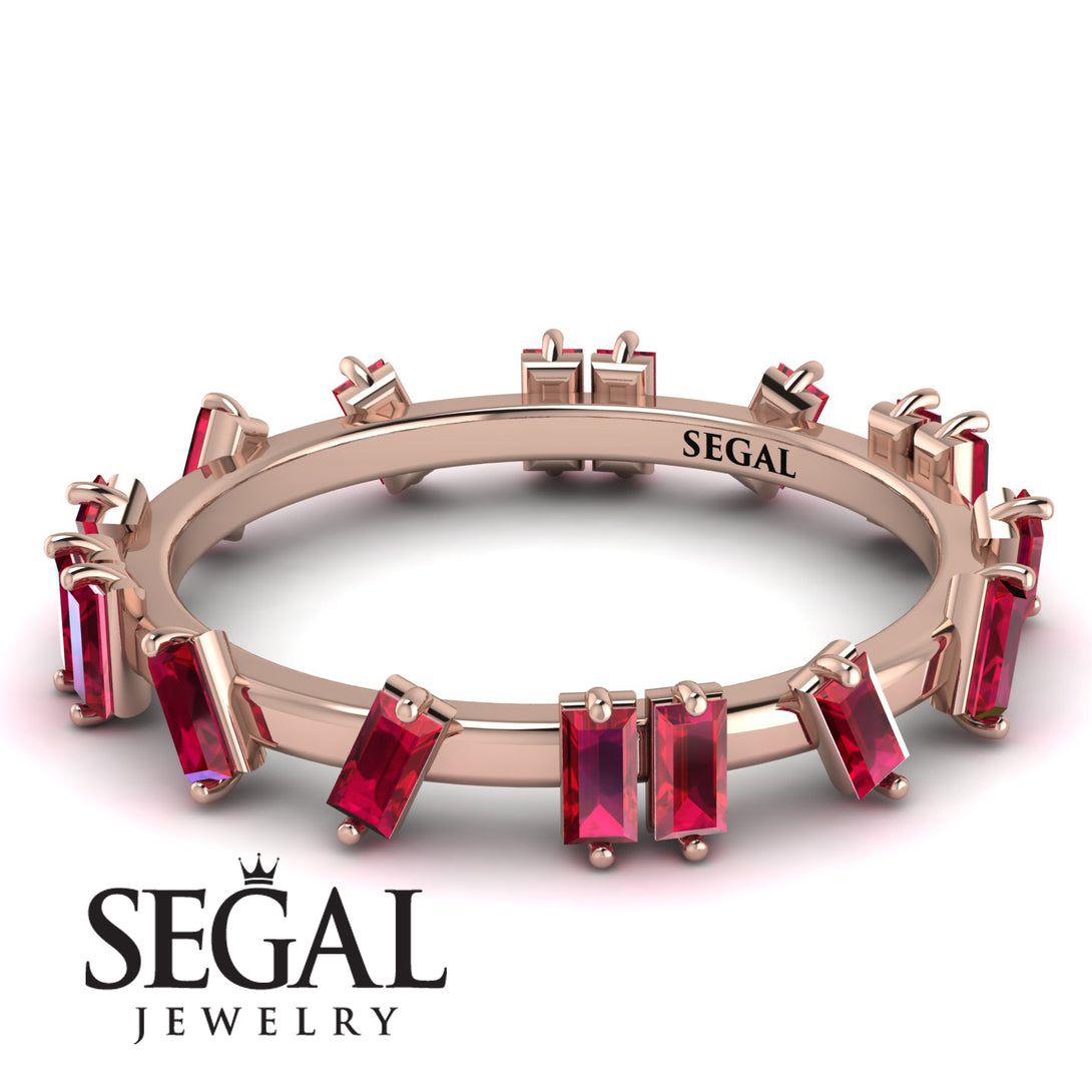 Baguette Ruby Eternity Band - Journee No. 11